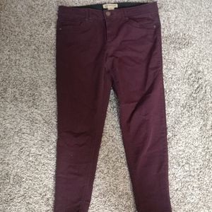 Maroon skinny pants